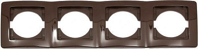 Рамка четырехместная TEM Ekonomik горизонтальная шоколадный 4326125