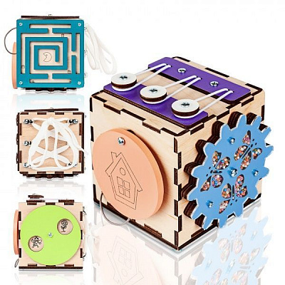 Кубик Brain Up Бизи-куб с лабиринтом № 1