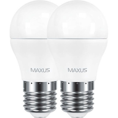 Лампа LED Maxus G45 F 6 Вт E27 4100 K холодне світло 2 шт