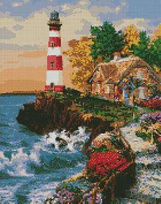 Алмазная мозаика Дом у маяка 40х50 см Идейка 