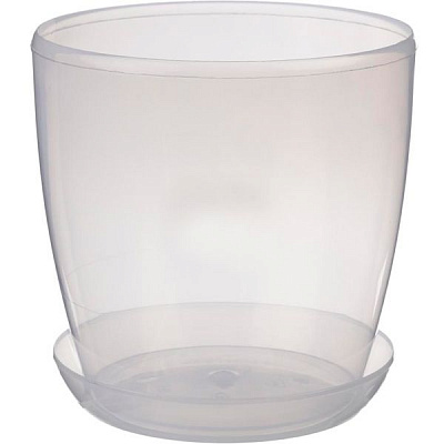 Горщик пластиковий Омела глянцевий круглий 2,2л прозорий