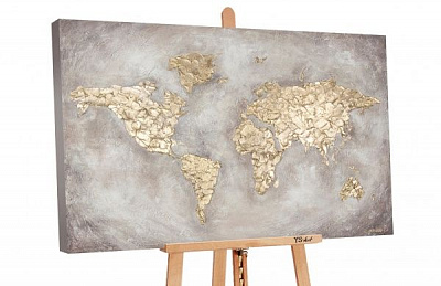 Картина Золотая карта 80x120 см Юрис Проф Арт 