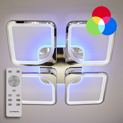 Люстра світлодіодна Luminaria 4Q550/90 100 Вт хром/білий LOOK RGB 100W CHROME