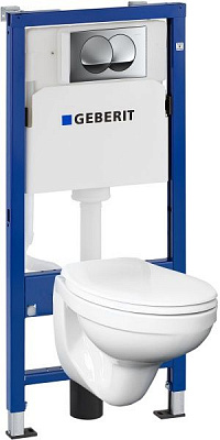 Комплект инсталляции Geberit Duofix PRO 20 с клавишей + унитаз с сиденьем 118.315.21.1