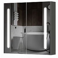 Зеркальный шкаф Aquarius Silver с LED-подсветкой 80 графит 