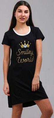Ночная рубашка Smileyworld 004/12160 р. S черный с серым 