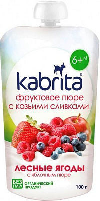 Пюре Kabrita Лесные ягоды с яблочным пюре 100 г 8716677006864 