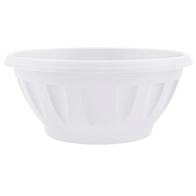 Горшок пластиковый Алеана Жанна круглый 0,7л белый (112083) 