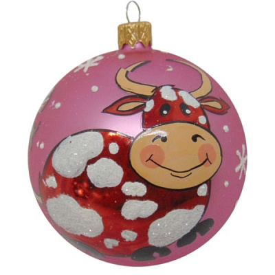 Шар новогодний d80 веселый бычок 2243/9458 