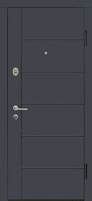 Двері вхідні TM Riccardi Стандарт G графіт матовий / дуб білий 2050х860 мм праві