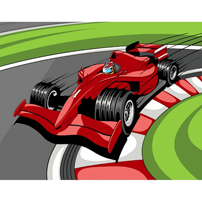 Раскраска по номерам Strateg Невероятный гонщик 30х40 см SS-6452