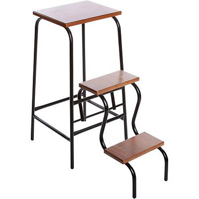 Табурет-лестница орех / черный 