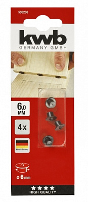 Центр перекладний 6 мм, 4 шт, KWB (530206) KWB KWB (530206) 530206