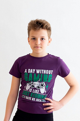 Футболка для хлопчиків KOSTA р.158-164 бордовий із принтом 2233-7