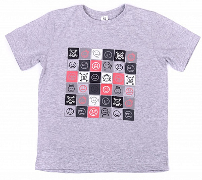 Футболка для мальчиков Luna Kids Smile р.164 серый меланж 