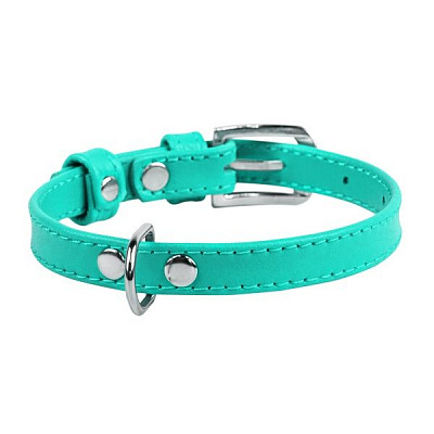 Ошейник WAUDOG Glamour без украшений 1,2х21-29 см ментоловый