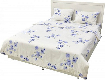 Комплект постільної білизни Rigel, двоспальний, Євро, Квіти Сині різнокольоровий Arya