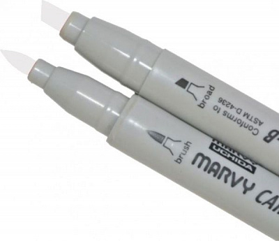 Маркер двосторонній Marvy 1900B-S 22191026T срібно-сірий