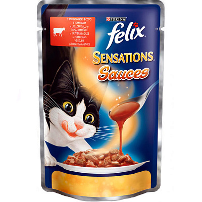 Корм Felix Sensations з яловичиною і томатами в желе 100 г