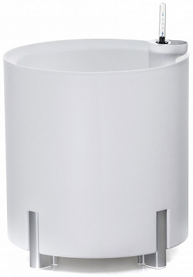 Горшок пластиковый EcoPots Медитеранео ножки серебряные круглый 28л белый 
