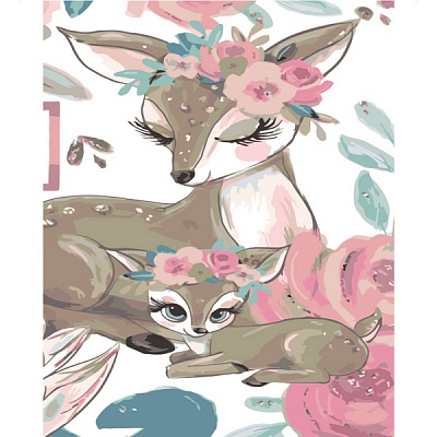 Розмальовка за номерами Strateg Оленята на відпочинку 30х40 см SS-6410