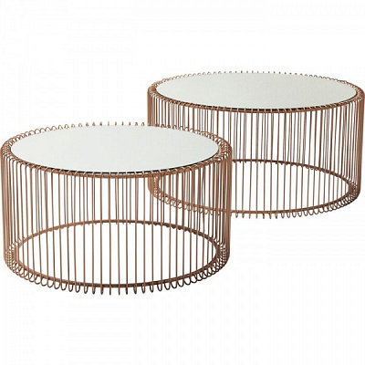 Стол декоративный KARE Design Wire Copper 34x70x70 см набор з 2 шт. 