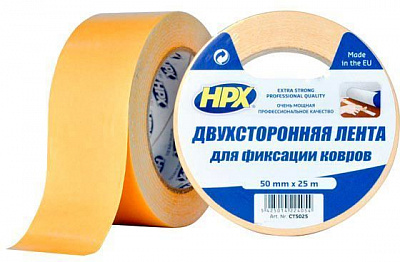 Двусторонняя клейкая лента HPX для ковров и линолеумов 50 мм x 25 м CT5025