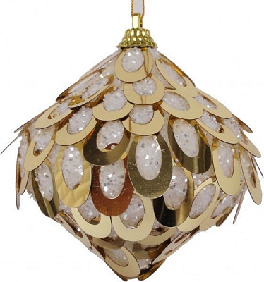 Елочная игрушка юла Золотой павлин SDB121980W 8 см 