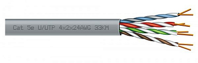 Кабель вита пара моноліт ЗЗКМ UTP Cat 5e 4х2х24 AWG 4x2х0,51 мідь