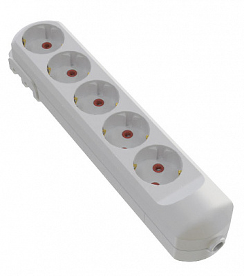 Колодка для удлинителя Neomax с заземлением 5 гн. белый 