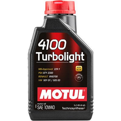 Моторне мастило Motul 4100 Turbolight SAE 10W-40 1 л