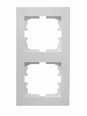 Рамка двомісна Lezard Vesna вертикальна білий 742-0200-152
