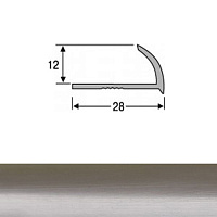 Кутник для плитки TIS зовнішній алюміній 81,11,NA12 12 мм 2,7м полірований