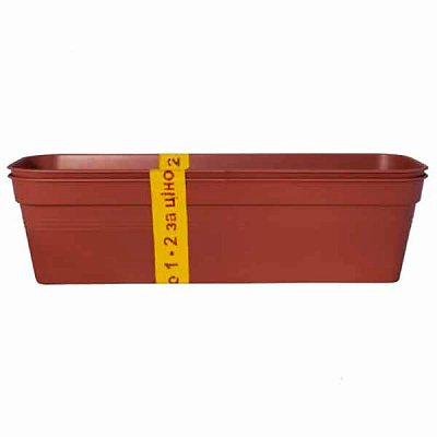 Ящик балконний Алеана Глорія 60x18см. комплект 2 шт. теракот прямокутний 12 л теракот (115092)