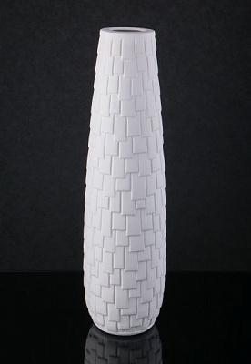 Ваза керамическая Roof 13,5х46 см, белая