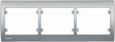 Рамка трехместная Siemens IRIS горизонтальная сталь нептун G-S18003-AN