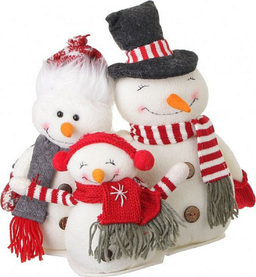 Декорація новорічна Сім'я сніговиків 27 см EPI-LF1944020