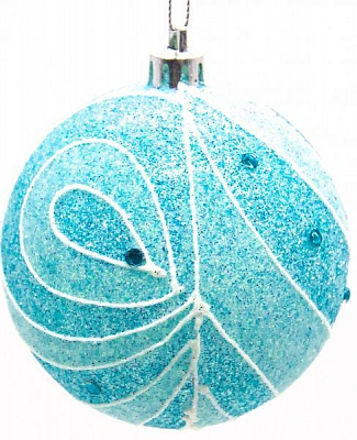 Шар Узор d100 100 мм голубой/белый 2232