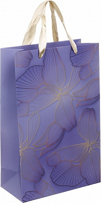 Пакет подарунковий LL-1 D-1140 лавандовий орхідеї з лаком