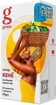 Чай черный Grace Солнце Кении пакетики с ярлыком 25 шт. 50 г 