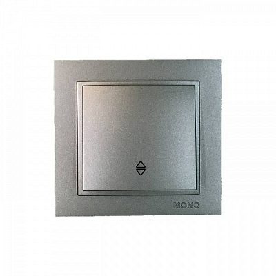 Вимикач прохідний одноклавішний Mono Despina без підсвітки антрацит 102-242425-109