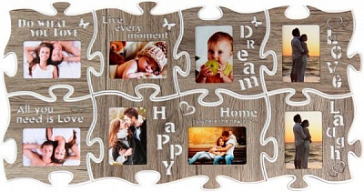 Рамка для фото пазл 25х46 071С ДВП светлое дерево 10x15 см серый 