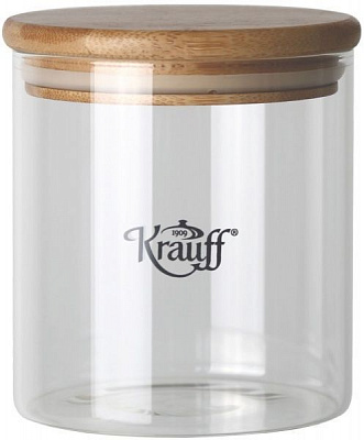 Банка для сипучих Grutze 500 мл із бамбуковою кришкою 31-289-014 Krauff