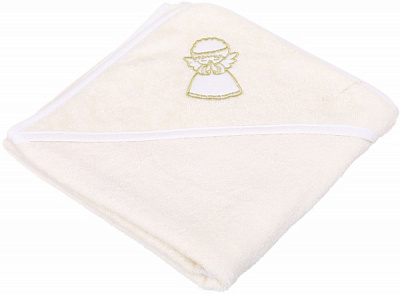 Полотенце махровое Україна Ангел 95х95 см молочный с золотым