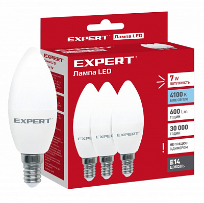 Лампа светодиодная Expert А60 7 Вт A60 матовая E27 175 В 4100 К 