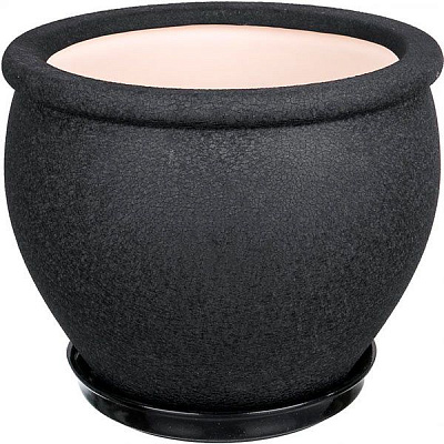 Горшок Ориана-Запорожкерамика Вьетнам №2 шелк круглый 10,5л черный (011-2-102) 