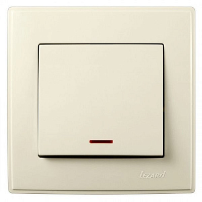Вимикач одноклавішний Lezard Lesya з підсвіткою 10 А 250В кремовий 705-0303-111