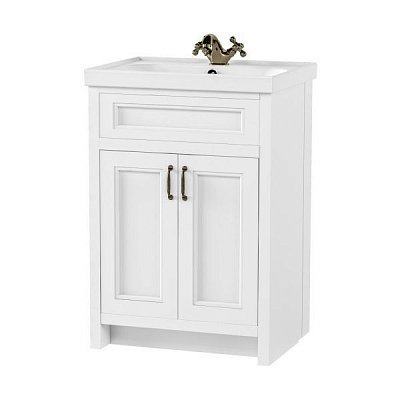 Тумба напольная Aqua Rodos WATERFORD с умывальником FRAME 60 см белый мат