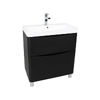 Тумба напольная Aqua Rodos Vista Black-Matt с умывальником Deep 75 см