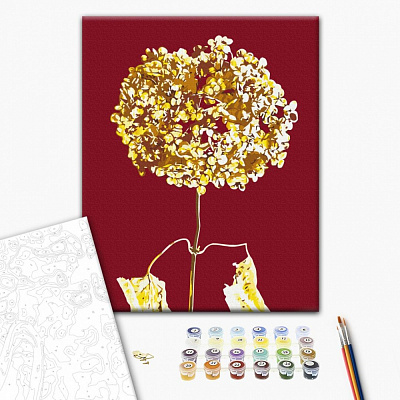 Картина по номерам Золотая гортензия © Halyna Vitiuk 40х50 см Brushme
